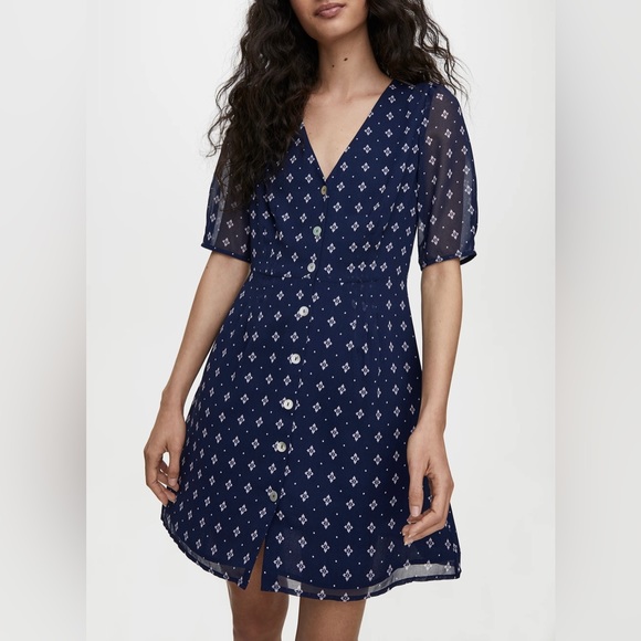 Wilfred | Button-Front | Short-Sleeve | A-line dress | classic Navy/Magnolia - Picture 2 of 8